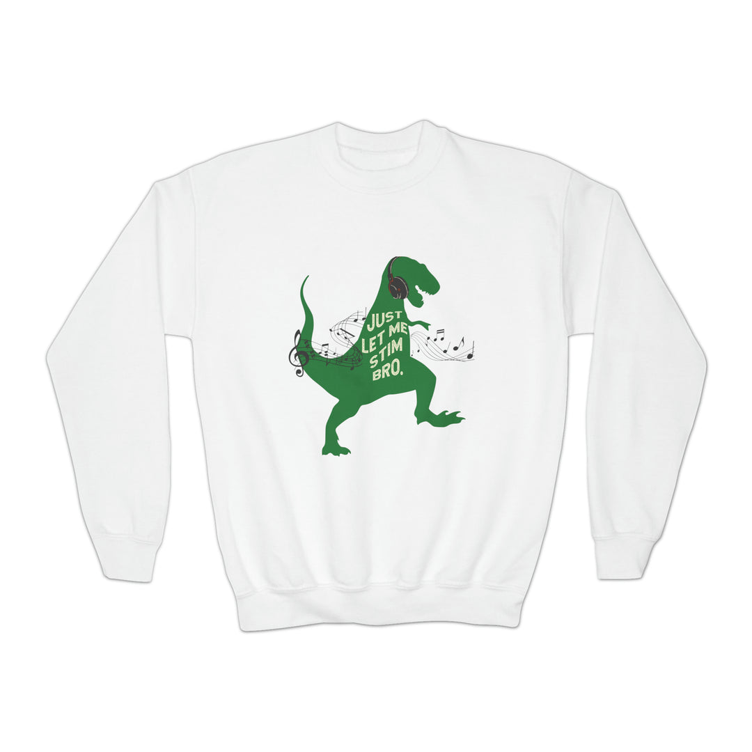 Kids T-Rex Just Let Me Stim Bro Sweatshirt