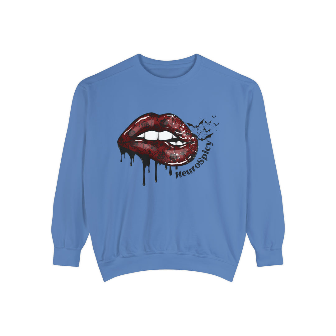 Comfort Colors Lips and Bats Neurospicy Sweatshirt