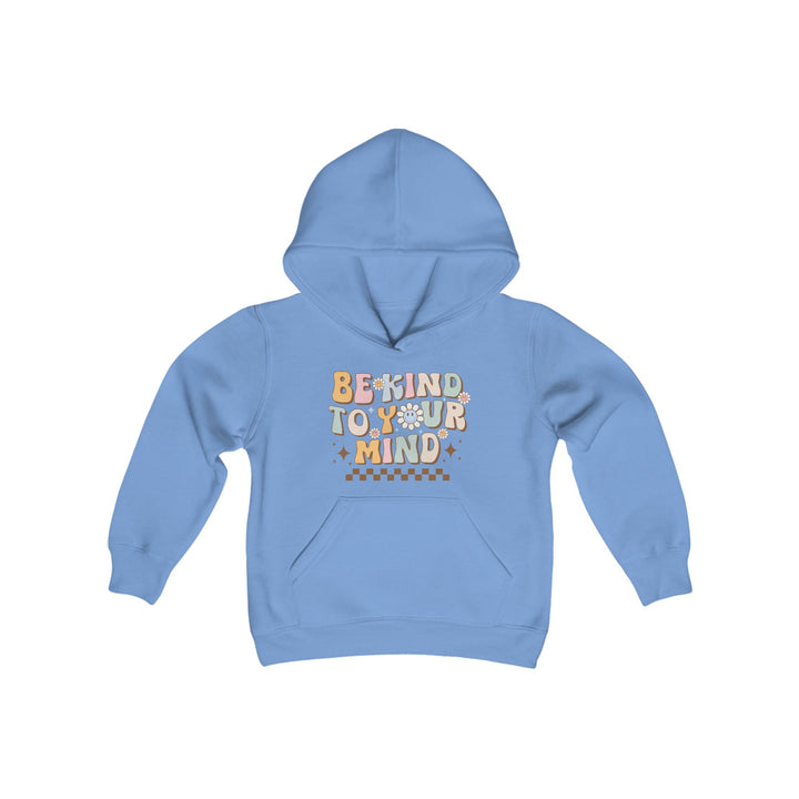 Kids Be Kind to Your Mind Smiling Daisy Front and Back Hoodie Sweatshirt