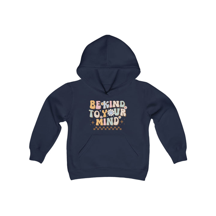 Kids Be Kind to Your Mind Smiling Daisy Front and Back Hoodie Sweatshirt