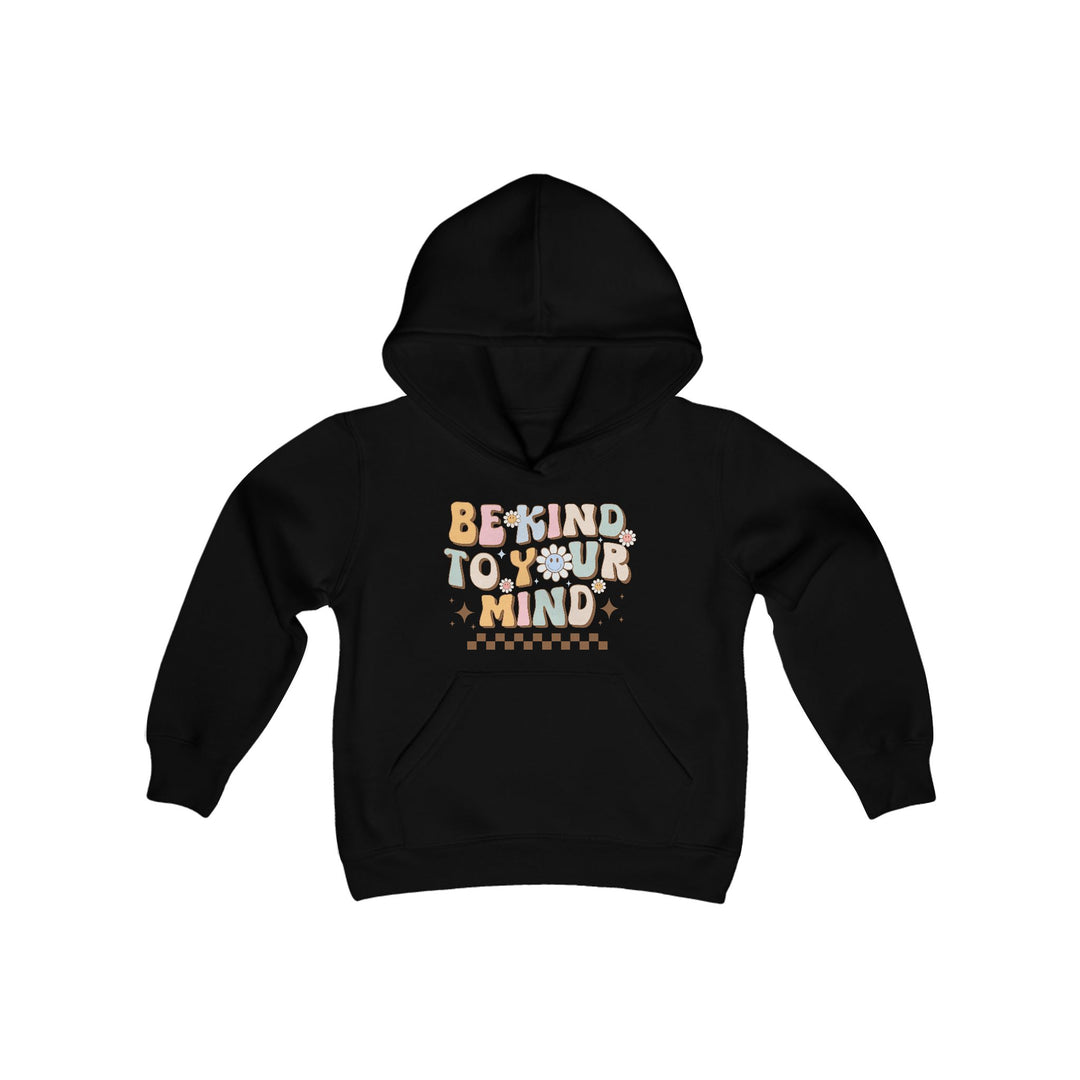 Kids Be Kind to Your Mind Smiling Daisy Front and Back Hoodie Sweatshirt