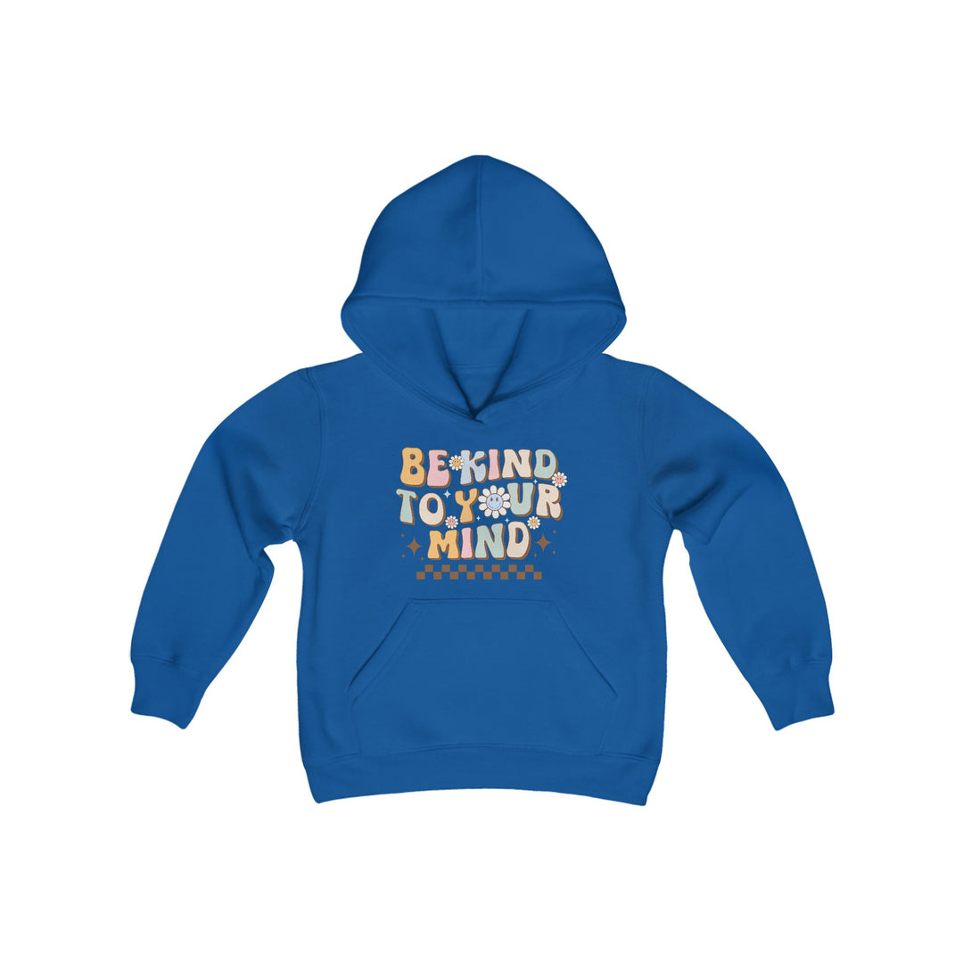 Kids Be Kind to Your Mind Smiling Daisy Front and Back Hoodie Sweatshirt