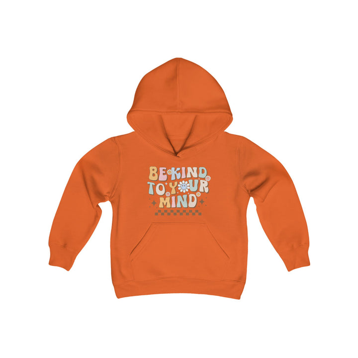 Kids Be Kind to Your Mind Smiling Daisy Front and Back Hoodie Sweatshirt