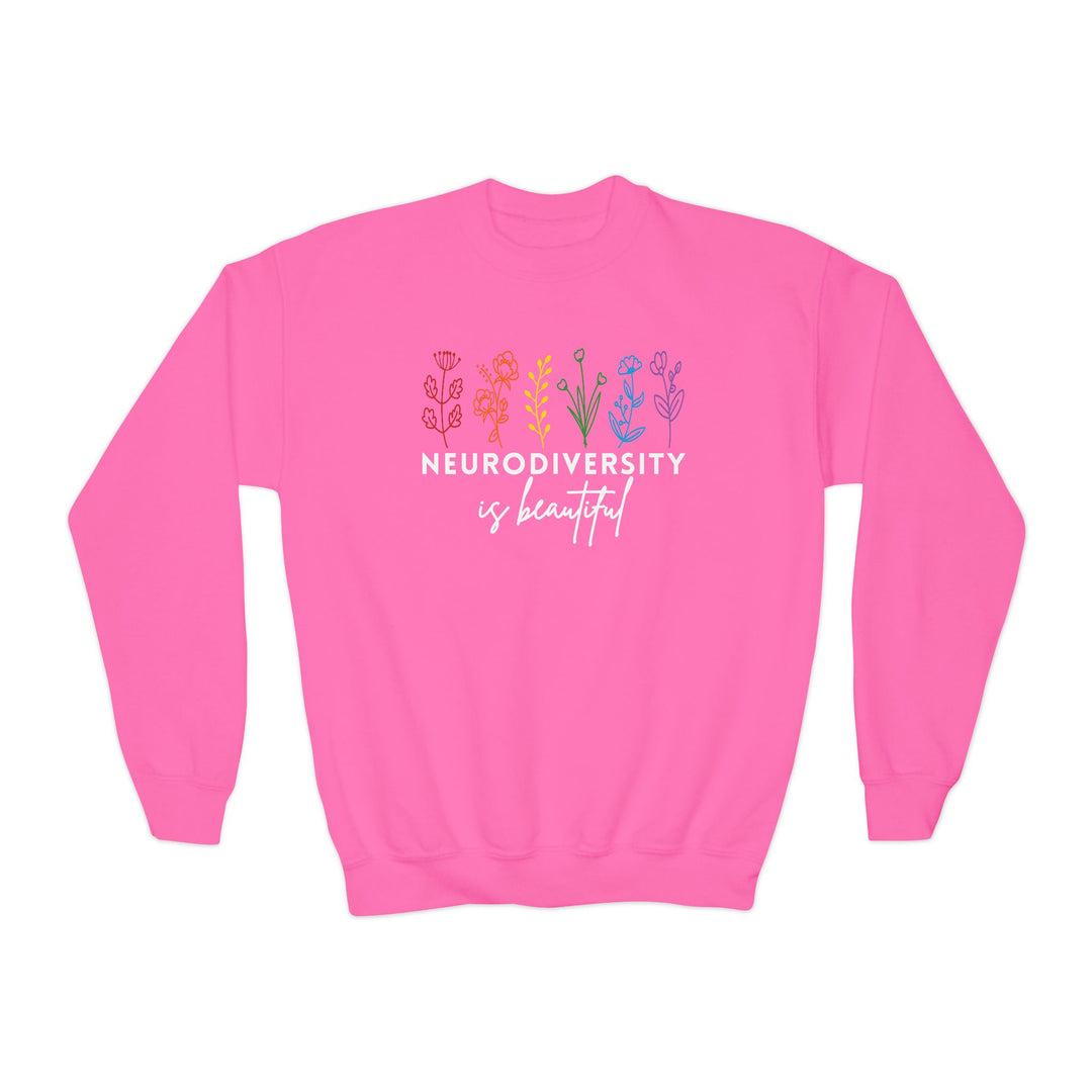 Kids Neurodiversity Is Beautiful Flowers Sweatshirt