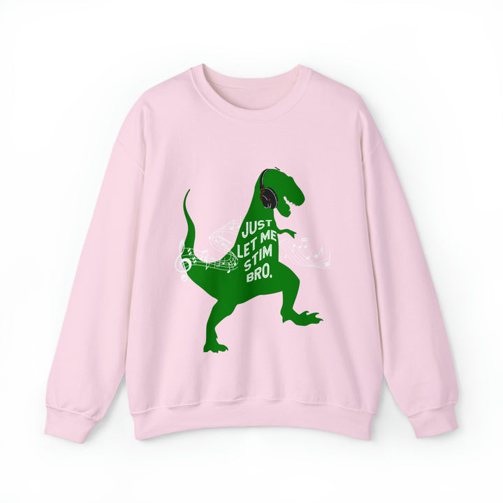 T-Rex Let Me Stim Bro Sweatshirt White Music Notes