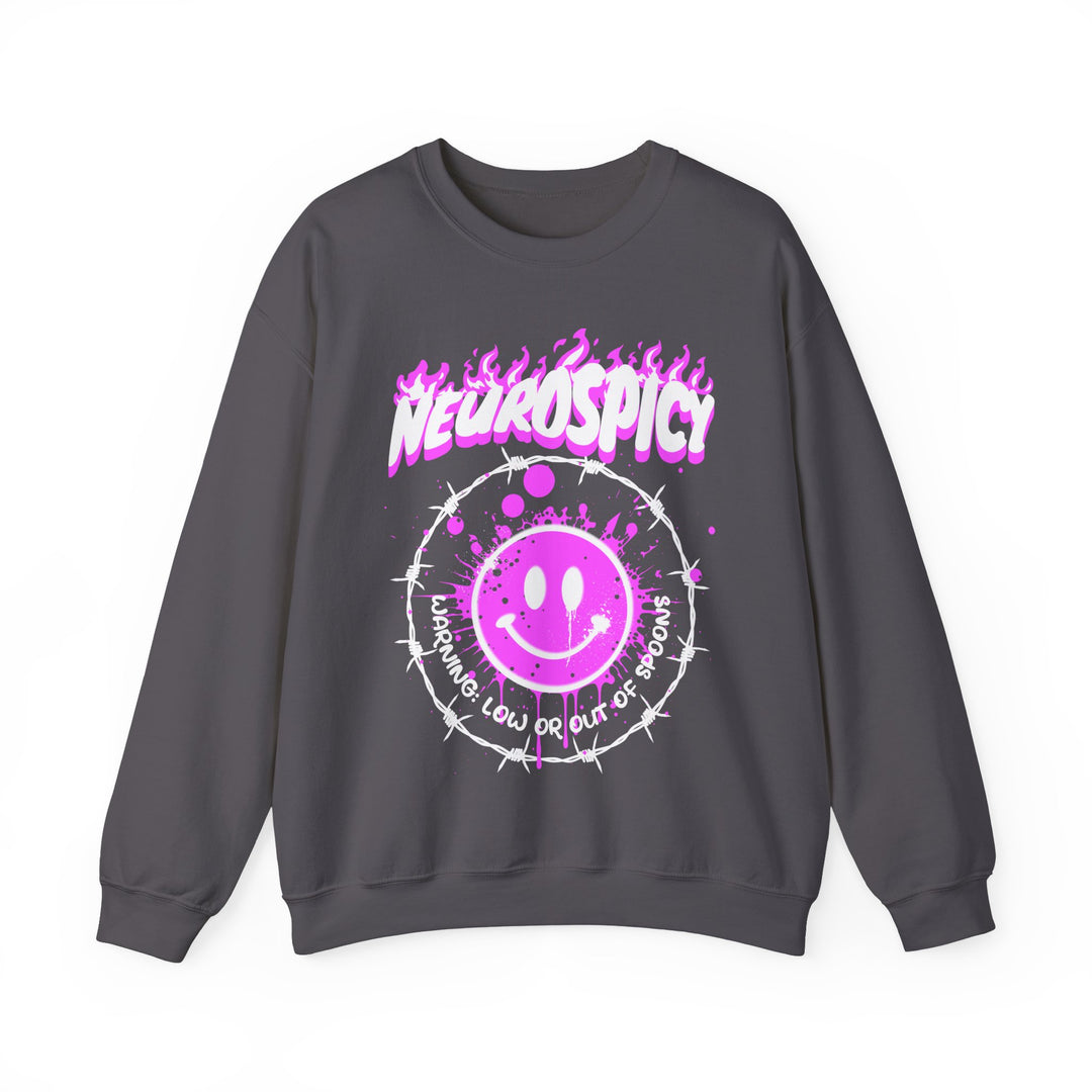 Adult NeuroSpicy Barbed Wire and Smiley Face Sweatshirt