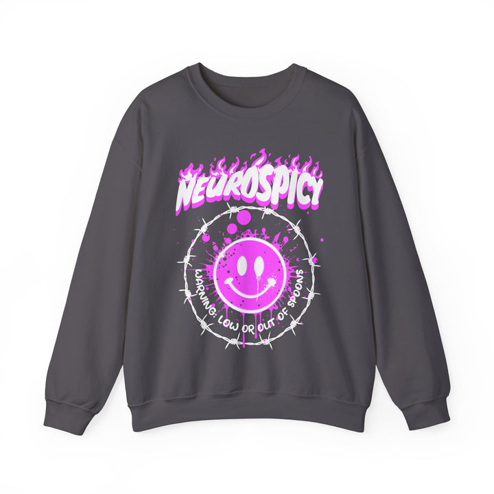 Adult NeuroSpicy Barbed Wire and Smiley Face Sweatshirt