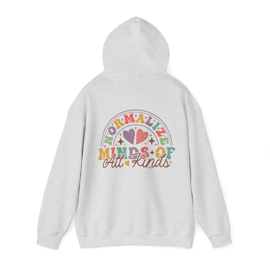 Adult Normalize  Minds of all Kinds Rainbow Front and Back Hoodie