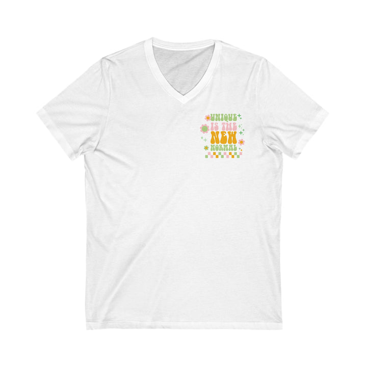 Adult Unique is the New Normal Front and Back V-Neck Tee