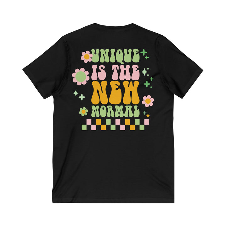 Adult Unique is the New Normal Front and Back V-Neck Tee