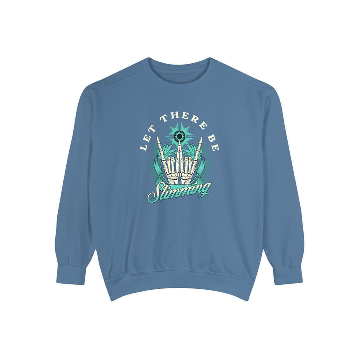 Let There Be Stimming Rock On Hands Adult Comfort Colors Sweatshirt