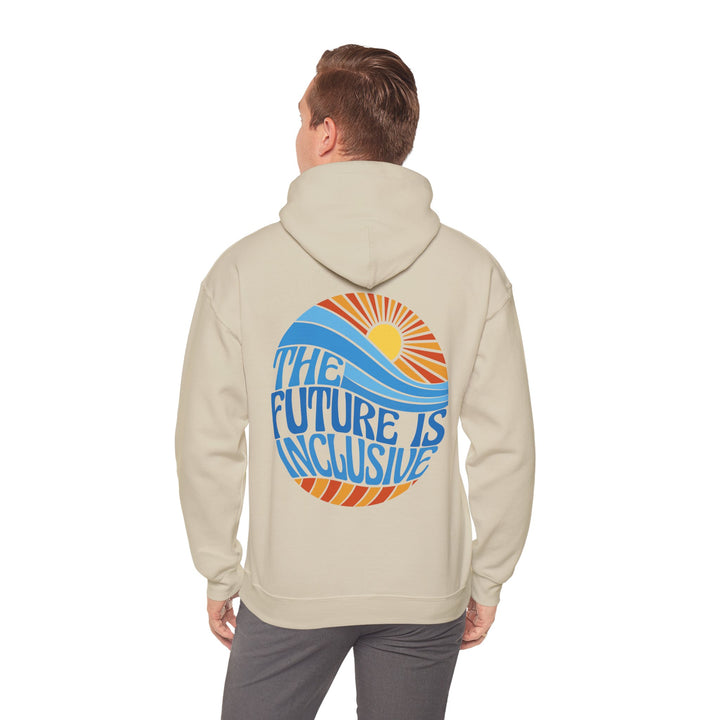 Adult The Future Is Inclusive Groovy Sun Front and Back Hoodie