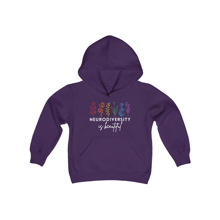 Kids Neurodiversity Is Beautiful Flowers Hoodie Sweatshirt