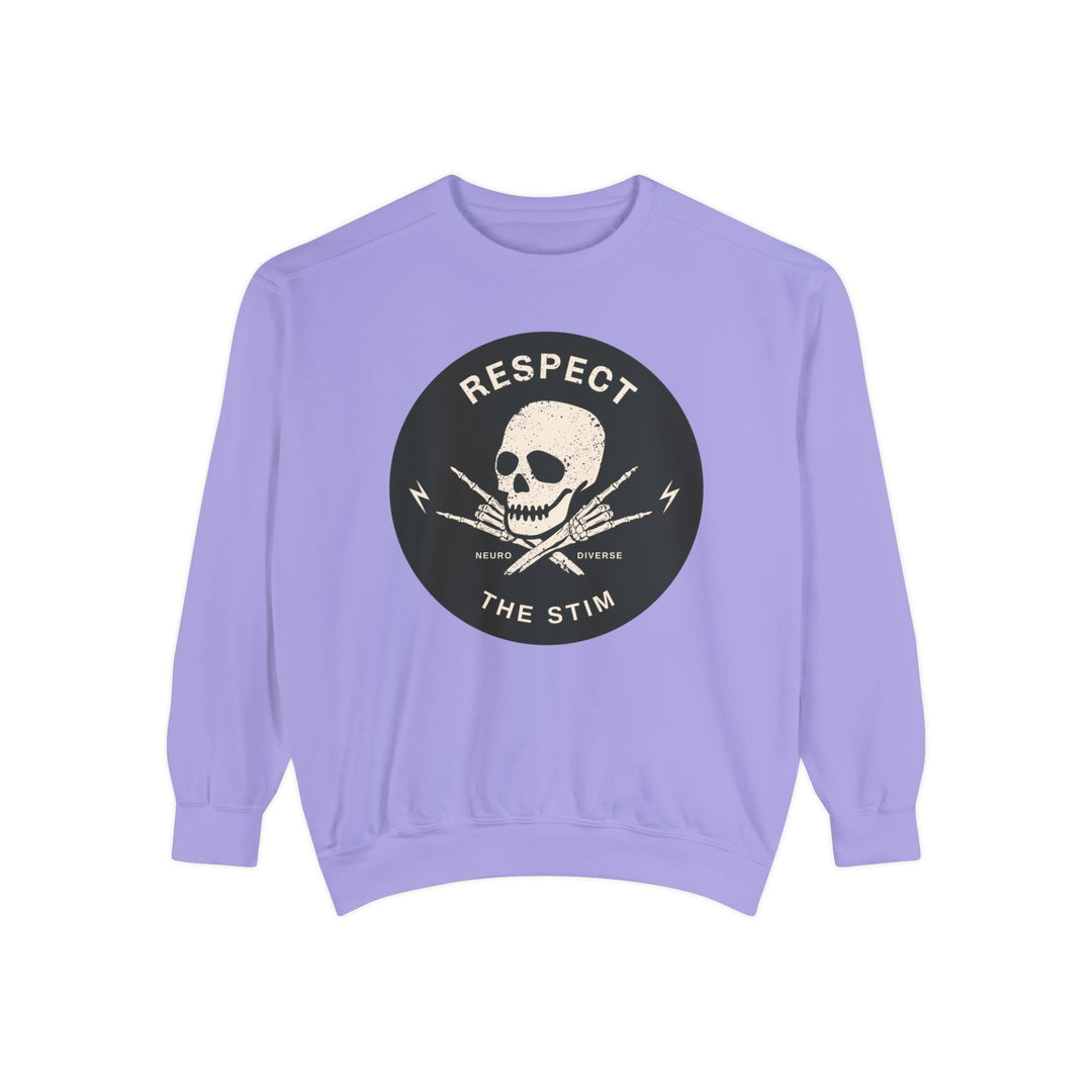 Adult Respect the Stim Skull Comfort Colors Sweatshirt