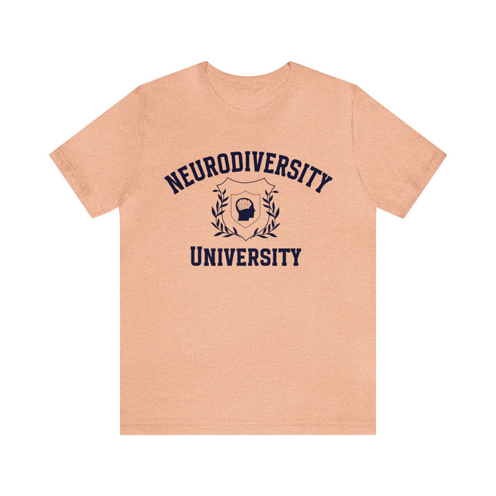 Adult Neurodiversity University Beautiful Mind Navy Blue Text Tee