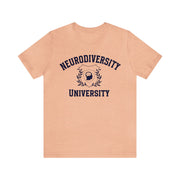 Neurodiversity University Beautiful Mind Navy Blue Text Tee