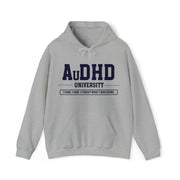 AuDHD University I Came. I Saw. I Forgot What I Was Doing. Navy Blue Text Hoodie