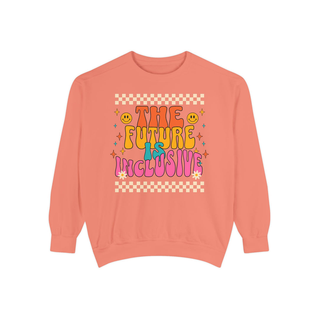 Adult Groovy The Future is Inclusive Comfort Colors Sweatshirt