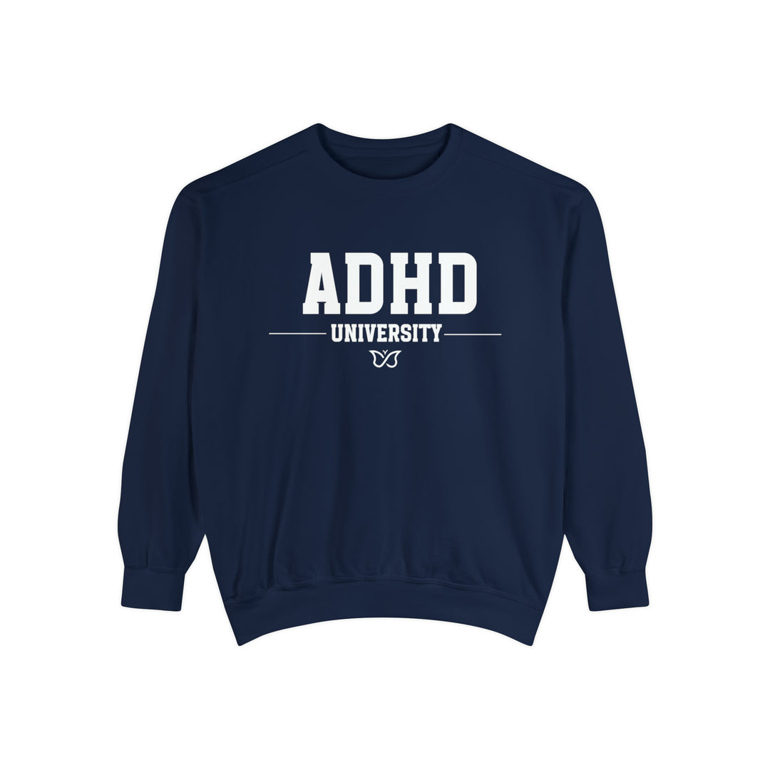 Adult Comfort Colors ADHD University Butterfly Symbol Sweathshirt