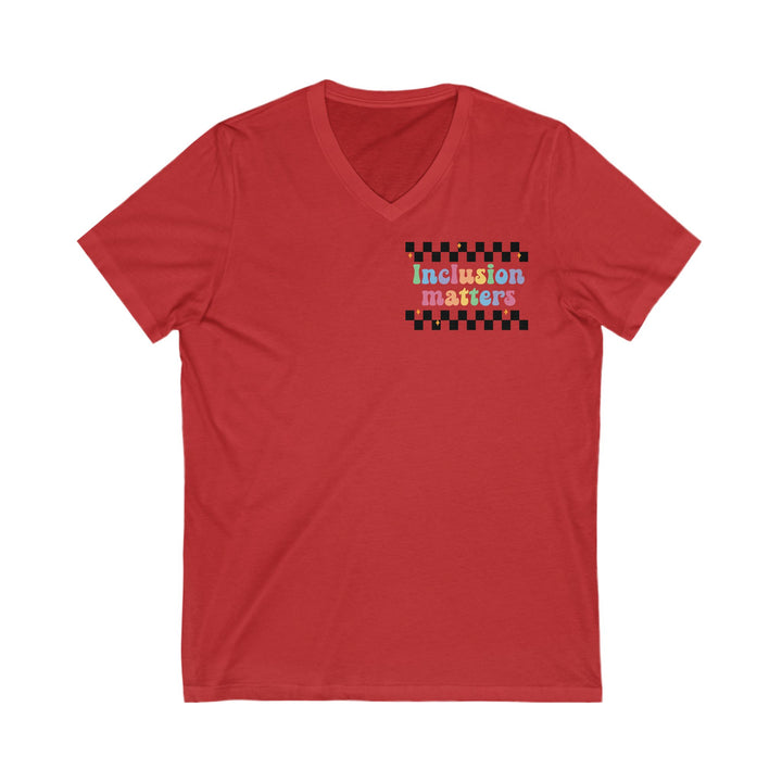 Adult Inclusion Matter Checkerboard Front and Back V-Neck Tee