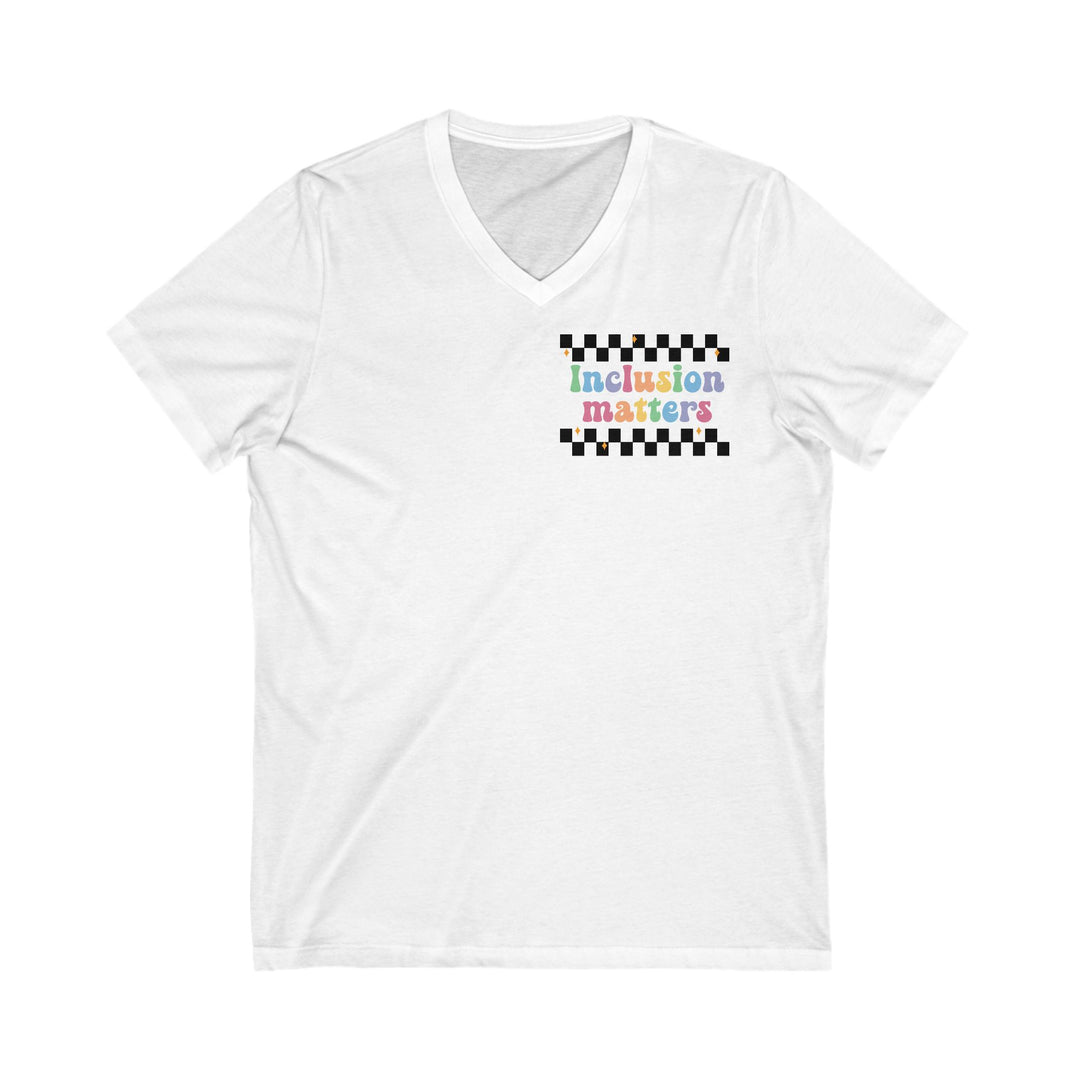 Adult Inclusion Matter Checkerboard Front and Back V-Neck Tee