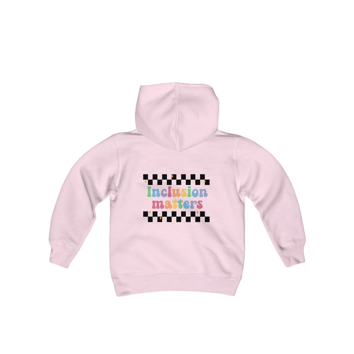 Kids Inclusion Matter Checkerboard Front and Back Hoodie Sweatshirt