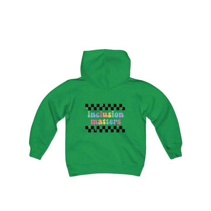 Kids Inclusion Matter Checkerboard Front and Back Hoodie Sweatshirt