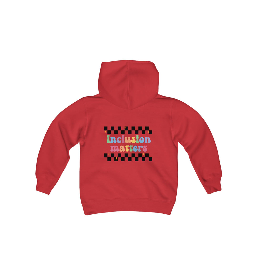 Kids Inclusion Matter Checkerboard Front and Back Hoodie Sweatshirt