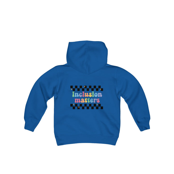 Kids Inclusion Matter Checkerboard Front and Back Hoodie Sweatshirt