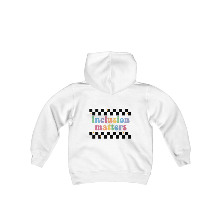 Kids Inclusion Matter Checkerboard Front and Back Hoodie Sweatshirt