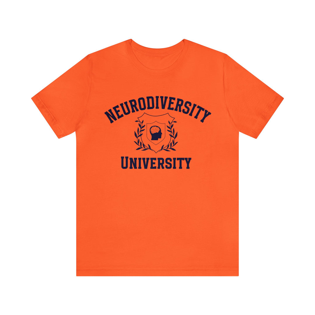 Adult Neurodiversity University Beautiful Mind Navy Blue Text Tee