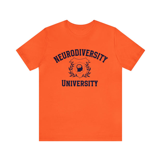 Neurodiversity University Beautiful Mind Navy Blue Text Tee