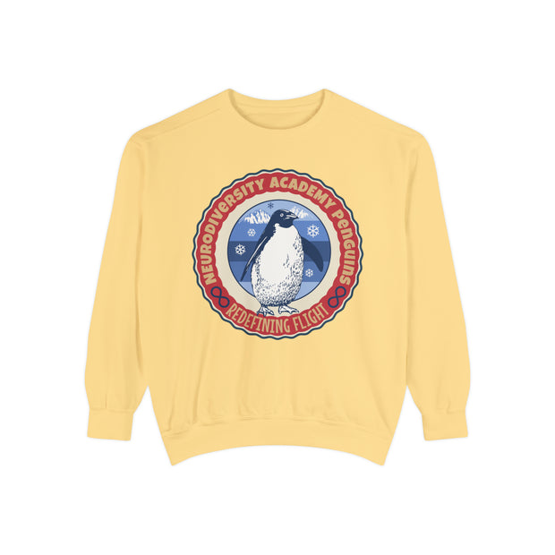 Adult Neurodiversity Academy Penguins Comfort Colors Sweatshirt