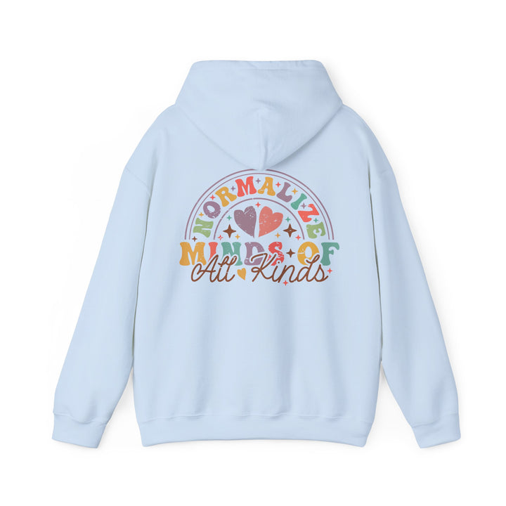 Adult Normalize  Minds of all Kinds Rainbow Front and Back Hoodie