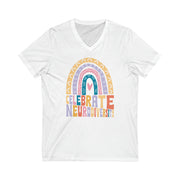 Celebrate Neurodiversity Rainbow V-Neck Tee