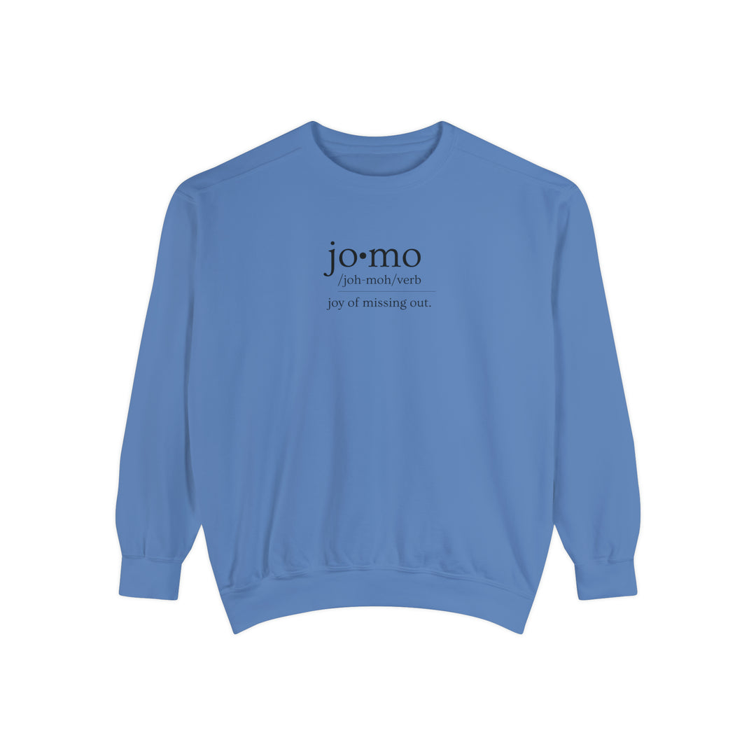 Comfort Colors JOMO Sweatshirt Black Text