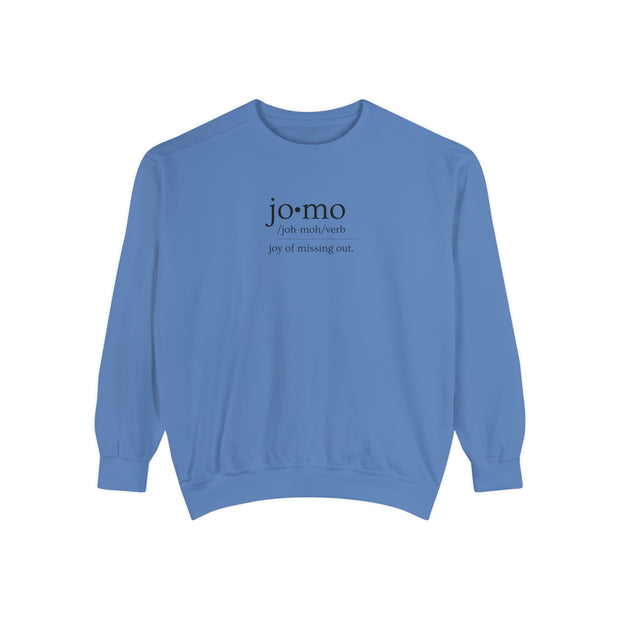 Comfort Colors JOMO Sweatshirt Black Text