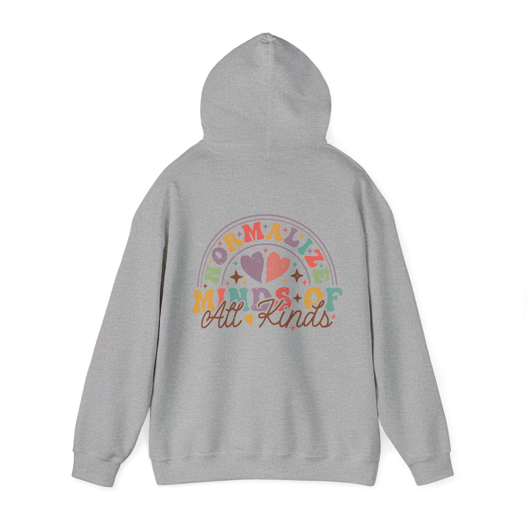 Adult Normalize  Minds of all Kinds Rainbow Front and Back Hoodie