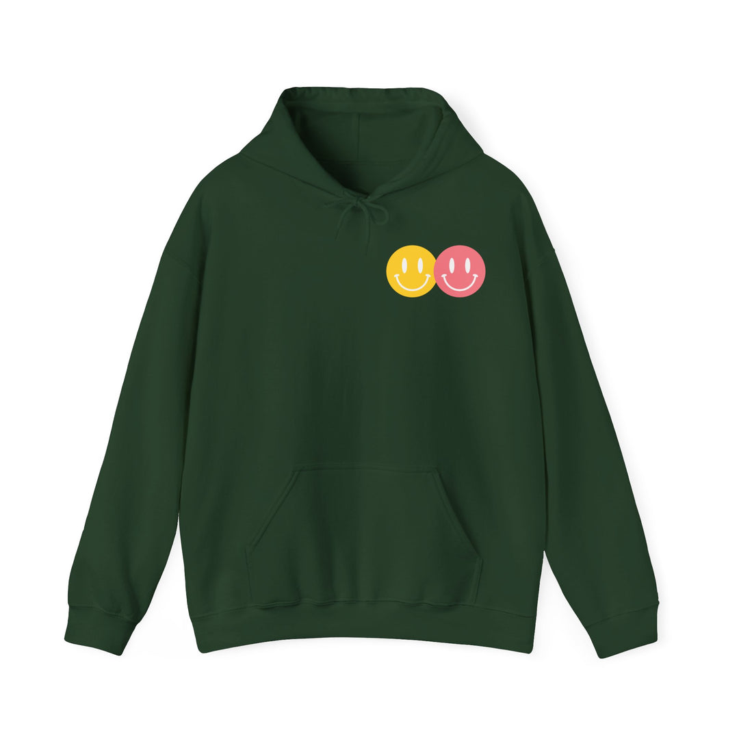 Adult Peace Love Equality Hope Inclusioin Smileys Front and Back Hoodie