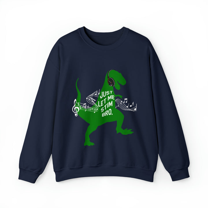 T-Rex Let Me Stim Bro Sweatshirt White Music Notes