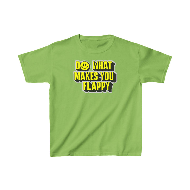 Kids Do What Makes You Flappy Yellow Letters Tee