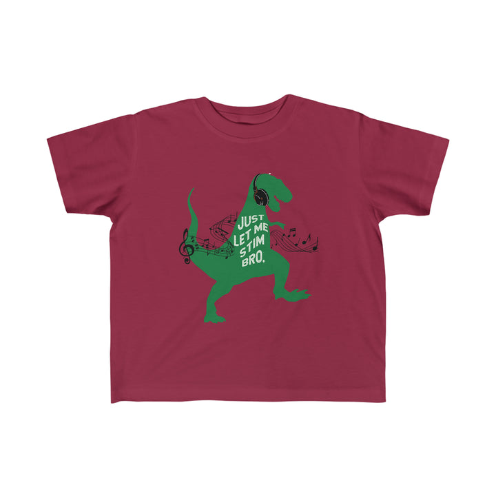 Toddler's T-Rex Just Let Me Stim Bro Black Music Notes Tee