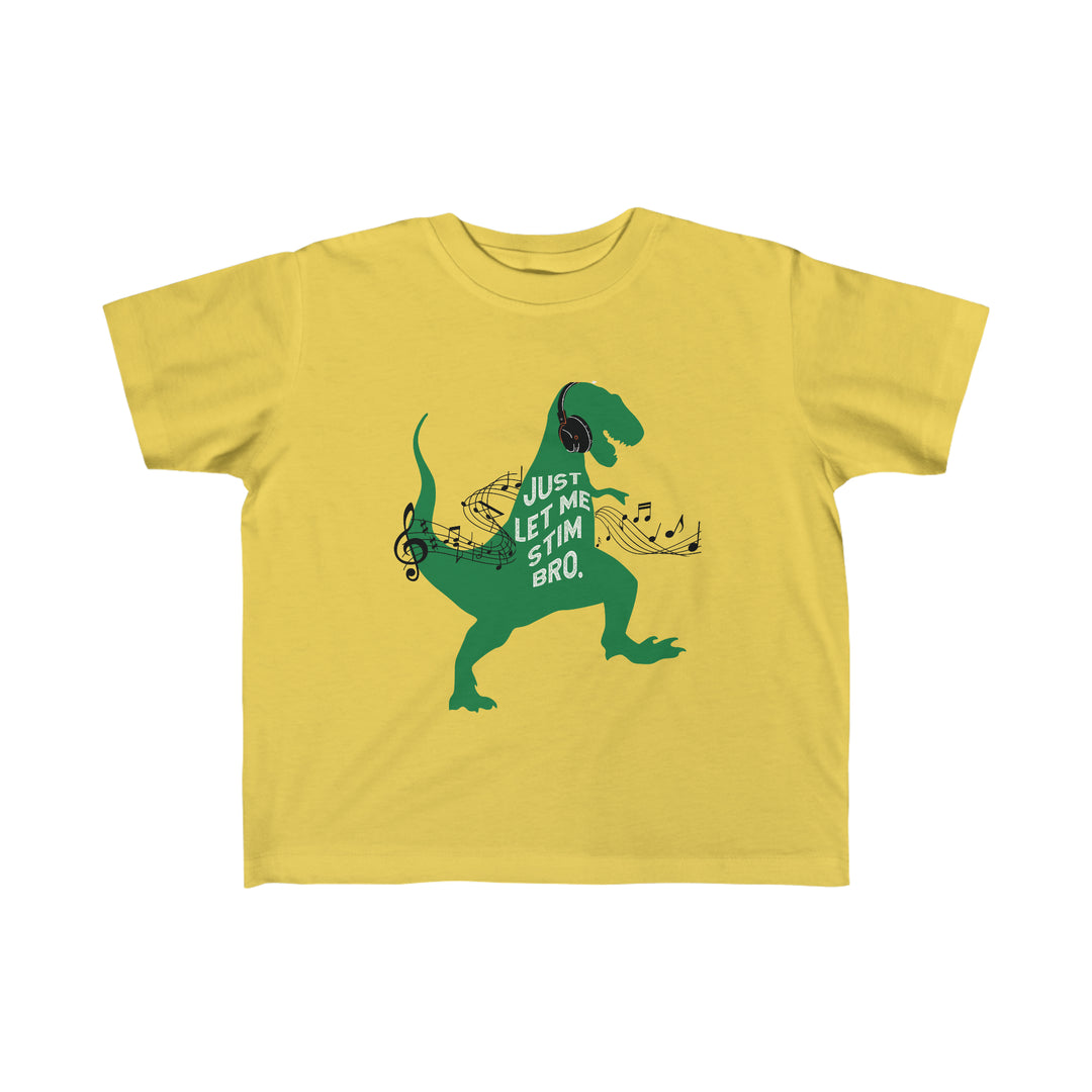 Toddler's T-Rex Just Let Me Stim Bro Black Music Notes Tee