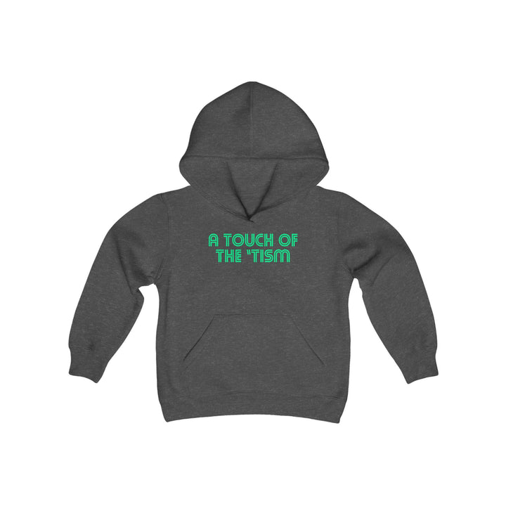 Kids Touch of the Tism Line Letters Green Hoodie Sweatshirt