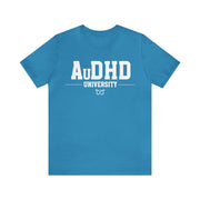 AuDHD University Butterfly Symbol White Text Tee