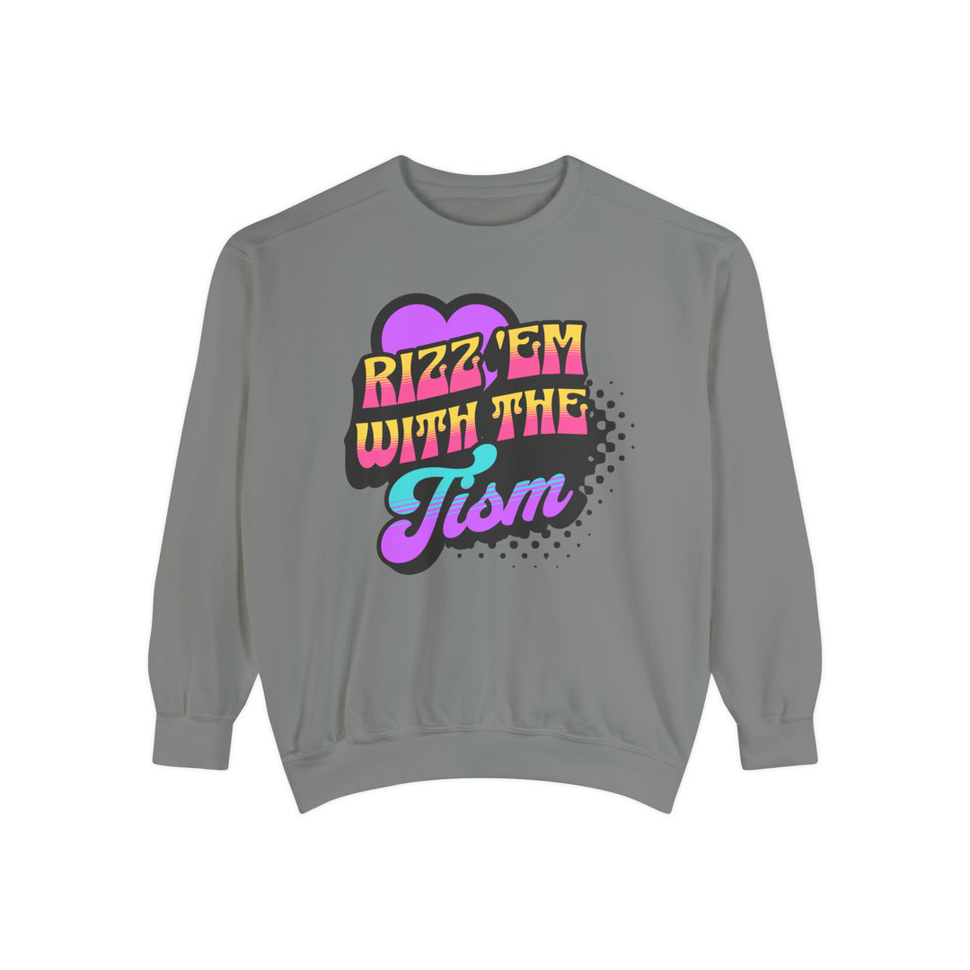 Adult Rizz Em With The Tism Purple Heart Comfort Colors Sweatshirt