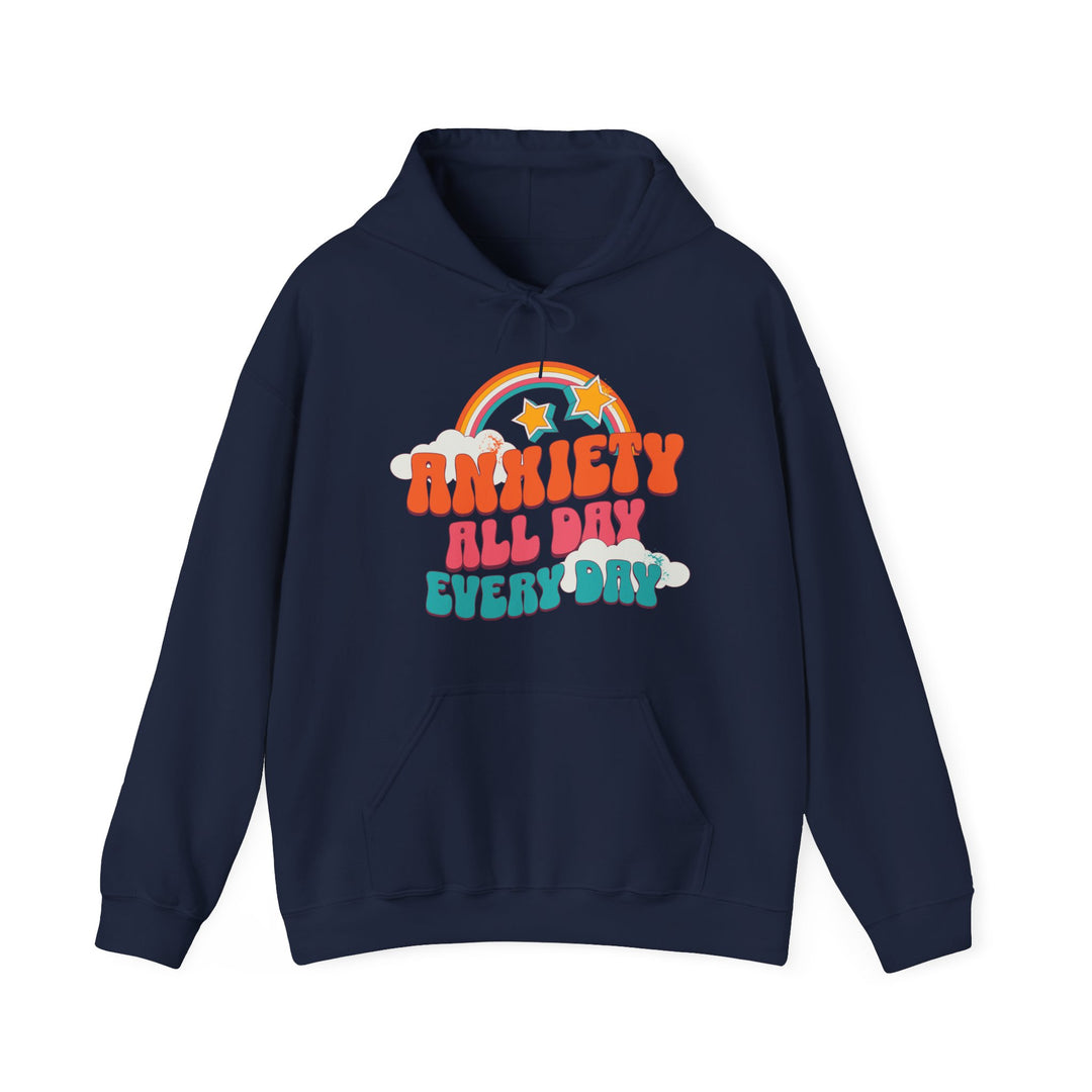 Adult Anxiety All Day Every Day Rainbow and Stars Hoodie