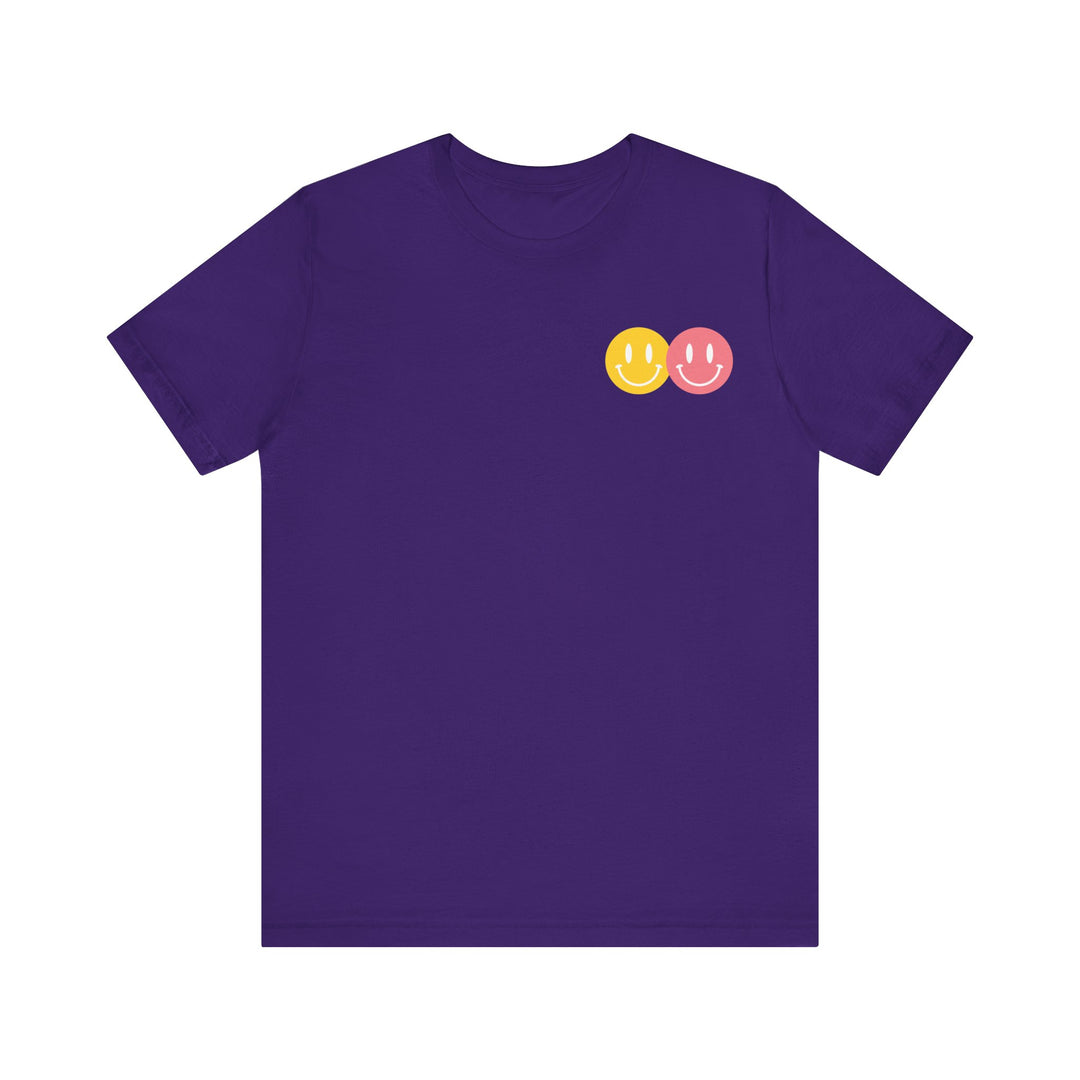 Adult Peace Love Equality Hope Inclusion Smileys Front and Back Tee