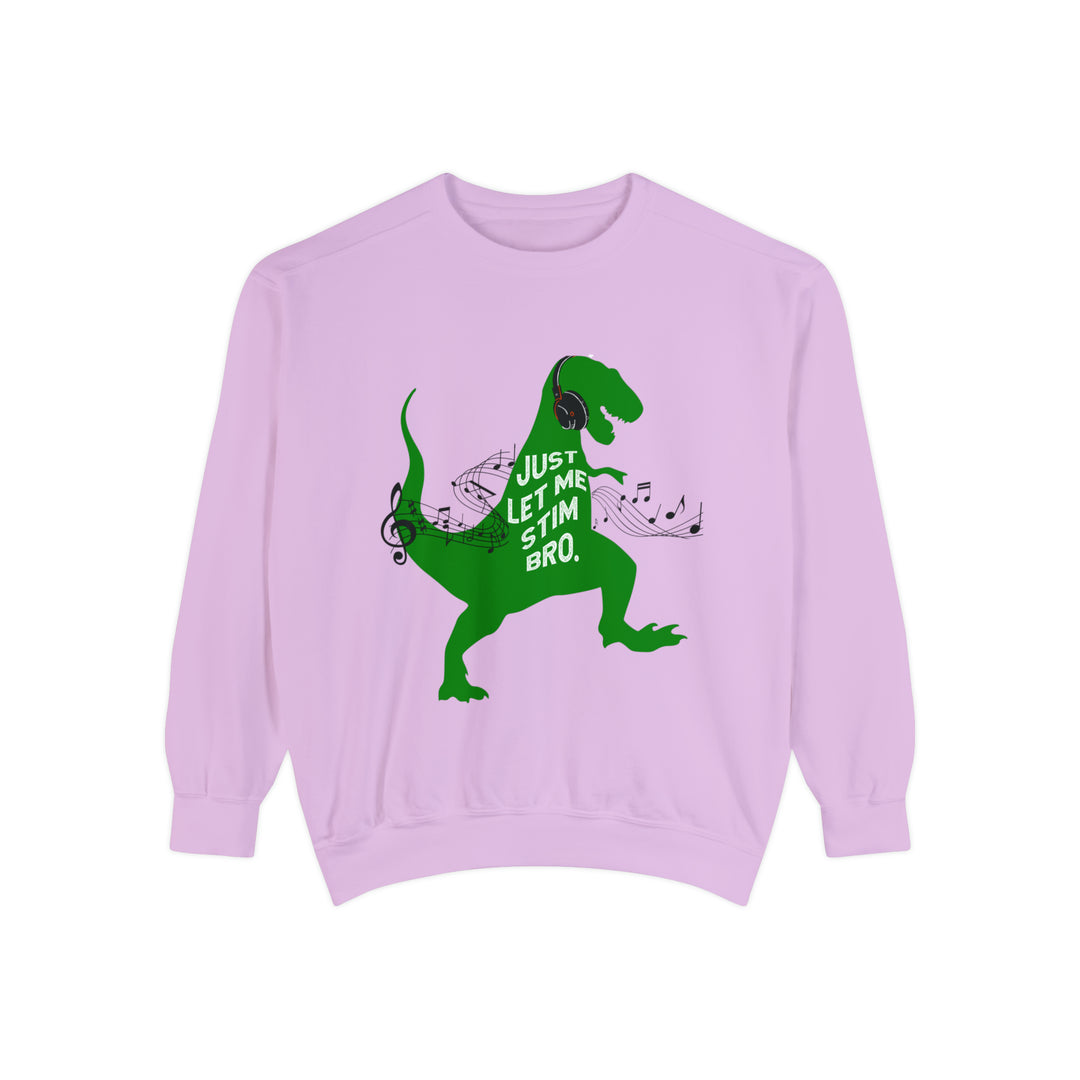 Comfort Colors T-Rex Let Me Stim Bro Sweathshirt Black Music Notes