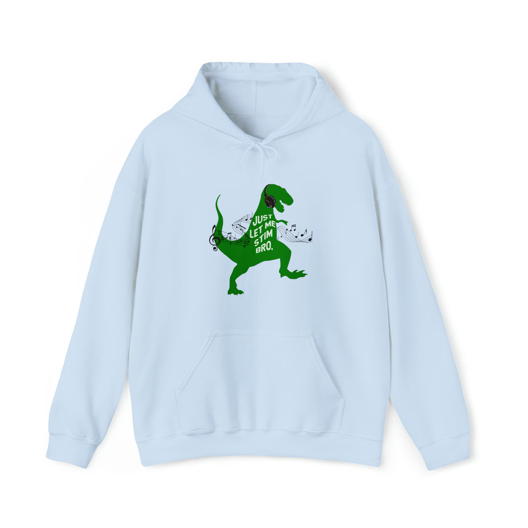 T-Rex Let Me Stim Bro Hoodie Black Music Notes